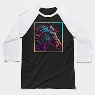 Horse AI Art 2 Baseball T-Shirt